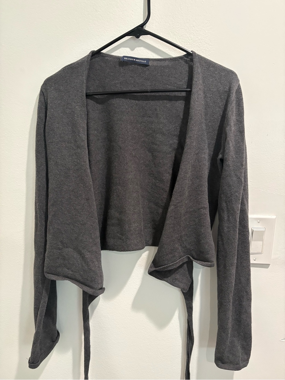Brandy Melville Charcoal Wrap Cardigan, one size, like new